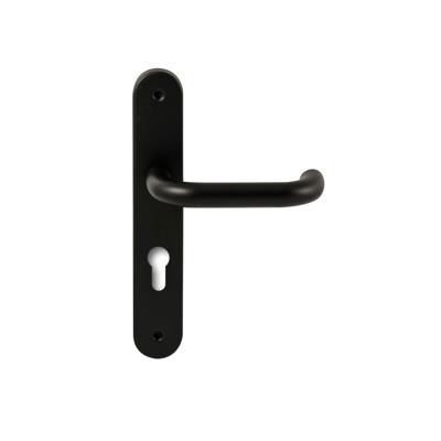 Hardbrass Deurkruk Stockholm op ovaal langschild profielcilindergat 72mm - zwart Hardbrass Deurkruk Stockholm op ovaal langschild profielcilindergat 72mm - zwart