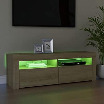Tv-meubel met LED-verlichting 120x35x40 cm sonoma eikenkleurig
