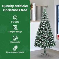 VidaXL Kunstkerstboom groen 240 cm pvc en staal en kunststof - thumbnail