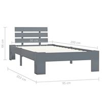 Bedframe massief grenenhout grijs 90x200 cm - thumbnail