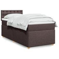 Boxspring met matras stof donkerbruin 90x190 cm - thumbnail