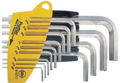 Stiftsleutelset in houder zeskant inch professioneel 13-delig vernikkeld Wiha 25610