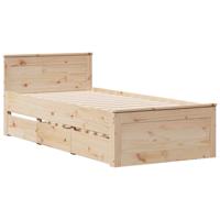 Bedframe zonder matras met hoofdbord grenenhout 90x200 cm - thumbnail