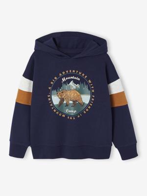 Sweater met capuchon met geplaatste print marineblauw Sweater met capuchon met geplaatste print marineblauw