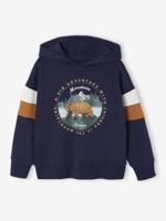 Sweater met capuchon met geplaatste print marineblauw - thumbnail