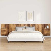Hoofdbord Met Kast met lade 3 pcs Oud Hout Bewerkt hout - thumbnail