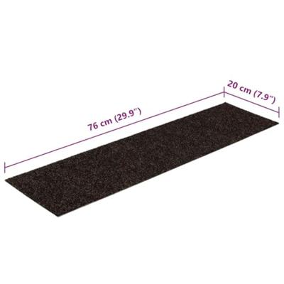 VidaXL Trapmatten zelfklevend 15 stuks 76x20 cm donkerbruin rechthoekig