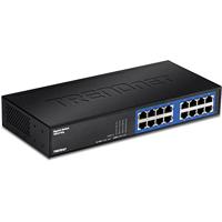 TRENDnet TEG-S16DG 16-Port Onbeheerde Gigabit GREENnet desktop metalen switch, ventilatorloos, 16x RJ-45 poorten, 32 Gbps doorvoersnelheid - thumbnail