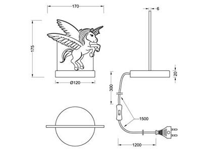 Trio TafellampKaro Unicorn Eenhoorn - R52491106