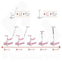 MONDO On and Go Scribble Scooter 5 in 1 - Roze - thumbnail