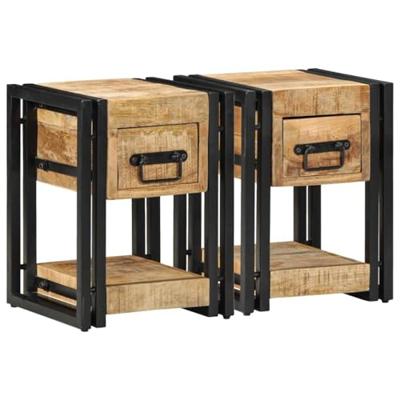 Nachtkastje 2 pcs Bruin 30 x 30 x 40 cm massief mangohout