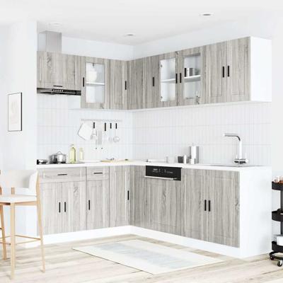 11-delige Keukenkastenset Porto bewerkt hout grijs sonoma eiken