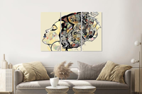 Schilderij - Afrikaanse vrouw, 120x80cm, 3 luik, premium print - thumbnail