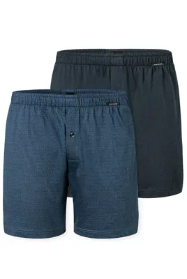 2-Pack heren wijde boxershort - Selected - 100% katoenen losse boxershort met sluiting