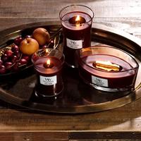 WoodWick Geurkaars Ellipse Black Cherry - 9 cm / 19 cm - Geurkaars in Glas - Houten Lont - thumbnail