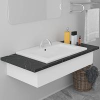 VidaXL Inbouwwastafel 61x39,5x18,5 cm keramiek wit - thumbnail