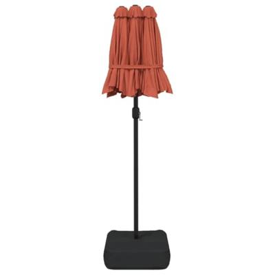 VidaXL Parasol dubbel dak met led's 316x145 cm terracottakleurig