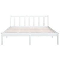 Bedframe massief grenenhout wit 120x200 cm - thumbnail