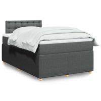 Boxspring met matras stof donkergrijs 120x190 cm - thumbnail