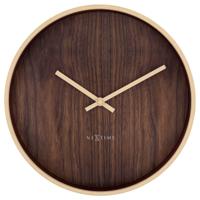 Wandklok 30 cm - Stil - Donkerbruin/lichtbruin - Kunststof - NeXtime 'Oslo' - thumbnail