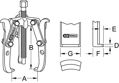 KS Tools 7001120 Poelietrekker Aantal haken: 3