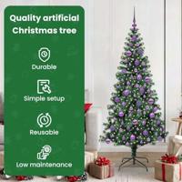 VidaXL Kunstmatig voorverlicht kerstboom groen 180 cm pvc en metaal - thumbnail