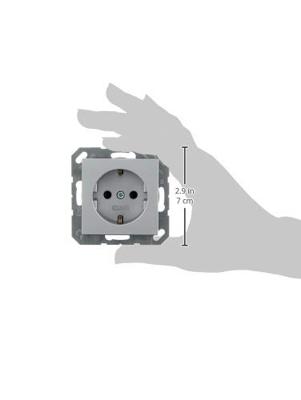 Jung A1520AL Wandcontactdoos Inzetstuk 1-voudig Aluminium 1 stuk(s)