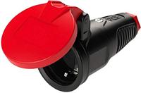 PCE 2522-sr Koppeling met randaarde Massief rubber, Thermoplast 250 V Zwart, Rood IP54 - thumbnail