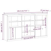 Dressoir met LED-verlichting 181,5x37x100 cm grijs sonoma eiken - thumbnail