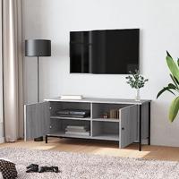 Tv-meubel 102x35x45 cm bewerkt hout grijs sonoma eikenkleurig - thumbnail