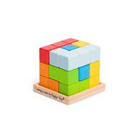 Bigjigs houten lock-a-cube kubuspuzzel - thumbnail