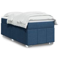 Boxspring met matras stof blauw 90x200 cm - thumbnail