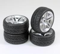 Absima onroad banden op 10-Spaaks velgen - Zilver - thumbnail