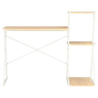 Bureau met schap 116x50x93 cm wit en eikenkleurig - thumbnail