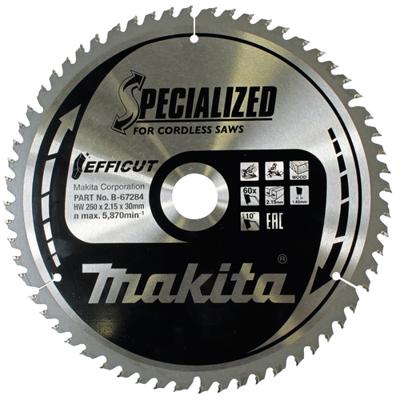 Makita Afkortzaagblad voor Hout | Efficut | Ø 260mm Asgat 30mm 60T - B-67234