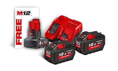 Milwaukee M18 HNRG-122 - NRG KIT | 2 accu's 12.0Ah en Oplader - 4933464261