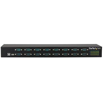 StarTech.com 16-poorts USB naar seriële adpater hub, USB naar RS232 poort-adapter met serieschakeling, rackmontage