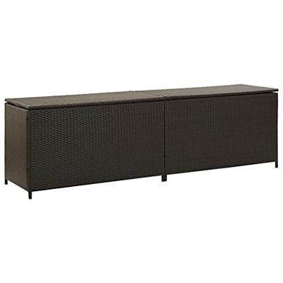 Tuinbox 200x50x60 cm poly rattan bruin