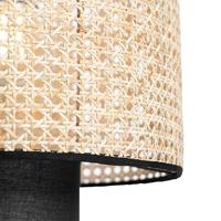 QAZQA Landelijke hanglamp zwart met rotan - Kata - thumbnail