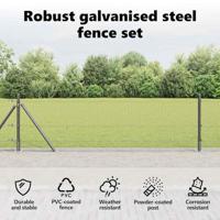 VidaXL Afrasteringspaal grijs 25 x 0,4 m (19 x 19 mm gaas) - thumbnail