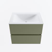MONDIAZ VICA 60cm badmeubel onderkast Army 2 lades. Wastafel CLOUD midden 1 kraangat, kleur Talc. - thumbnail