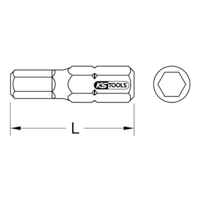 KS Tools 918.3410 Inbus-bit Speciaal staal Vernikkeld C 6.3 1 stuk(s)