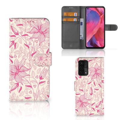 OPPO A54 5G | A74 5G | A93 5G Hoesje Pink Flowers OPPO A54 5G | A74 5G | A93 5G Hoesje Pink Flowers