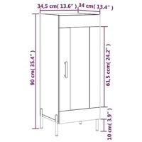 Dressoir 34,5x34x90 cm bewerkt hout bruineikenkleurig - thumbnail