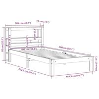Bedframe zonder matras massief grenenhout wasbruin 100x200 cm - thumbnail