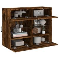 Tv-wandmeubel met LED-verlichting 78,5x30x60,5 cm gerookt eiken - thumbnail