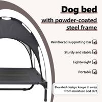 VidaXL Hondenbed zwart 92 x 77 x 82,5 cm staal - thumbnail