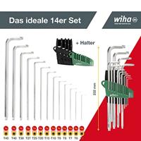 Wiha Stiftsleutelset | in ProStar houder | TORX® | 14-delig | titaanzilver - 39104 - 39104 - thumbnail