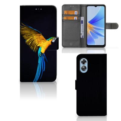 OPPO A17 | Telefoonhoesje | Met pasjeshouder | Papegaai