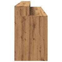 Bureau met LED-verlichting 200x55x91 cm hout artisanaal eiken - thumbnail